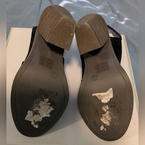 Vince Camuto Black Suede Open-Toe Heels - Picture 6 of 7